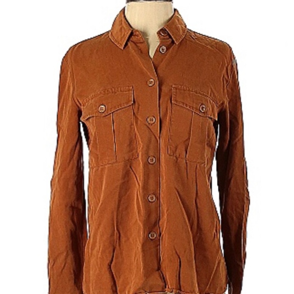 Topshop Button Down Long Sleeve Shirt